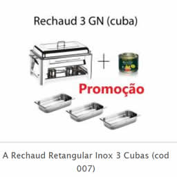 Rechaud Retangular Inox 8 Litros